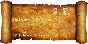 Heizer Ráfis névjegykártya